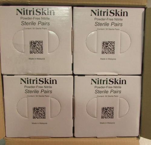 Nitri skin sterile pairs msge552m nitrile gloves medium pf blue 50pk for sale