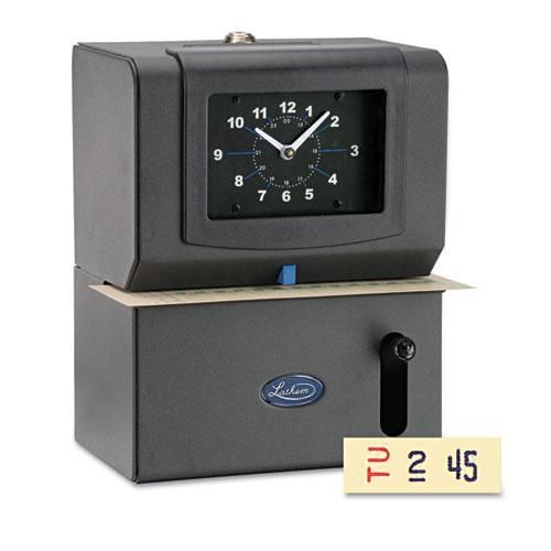 NEW LATHEM 2121 Heavy Duty Time Clock, Mechanical, Charcoal