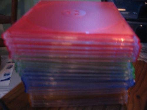 20 Maxell slimline multi-color cd dvd jewel cases