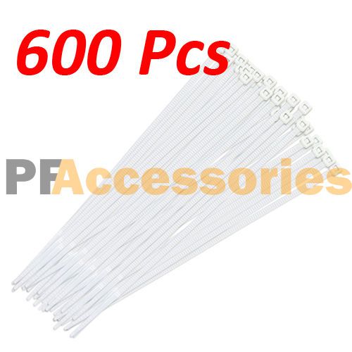 600 Pcs White 14&#034; inch Heavy Duty UV Resistant Outdoor Cable Zip Ties 50 Lbs LOT