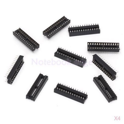 4x 10pcs 28 pin 2.54mm Pitch DIP IC Sockets Adaptor Solder Type #05158