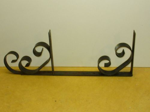 old, HAND MADE IRON SCROLL SIGN BRACKET-rugged 1 1/2&#034; stock