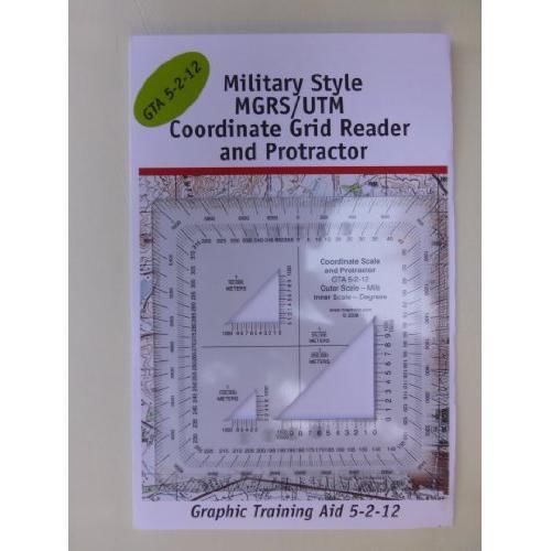 Military Style MGRS/UTM Coordinate Grid Reader &amp; Protractor New
