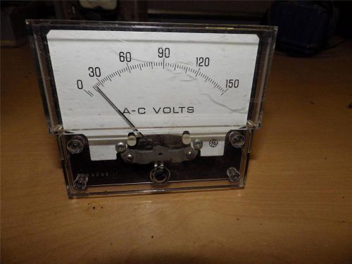 vintage A-C AC voltage volt general electric GE T303 150 reading gauge..4x3x2 1/