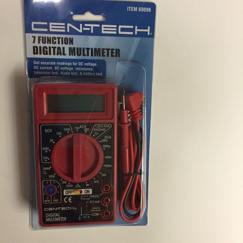 NEW!! 7 Function Digital Multimeter Tester By CEN-TECH  69096 (AC, DC, diode...)