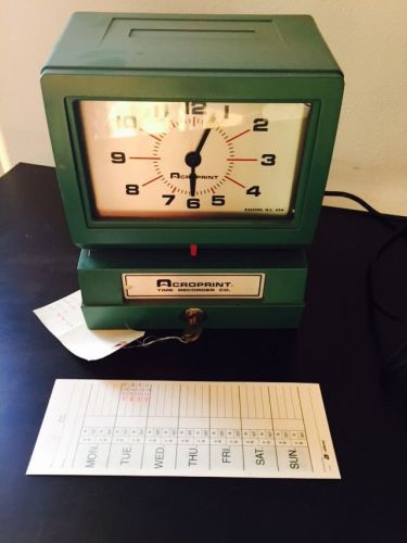Time Clock Acroprint Time Recorder With Key . Hardly Used.