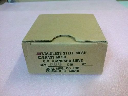 US Standard Sieve Series ASTM E-11 Sieve Size No 200 DIA 3&#034; Stainless Steel Mesh