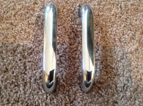 TWO Vintage Chrome Plated Brass Pull Handles, 4 3/4&#034; Long, Just Like Kason 576