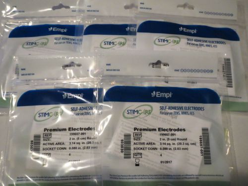 20 Empi TENS, NMES, FES Unit 2 inch Round Premium Reusable Electrodes 4 per pack
