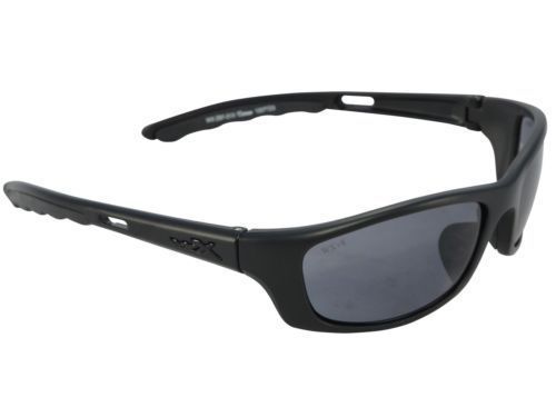 Wiley X Frame P-17 Sunglasses, Gloss Black Frame, Grey Lens