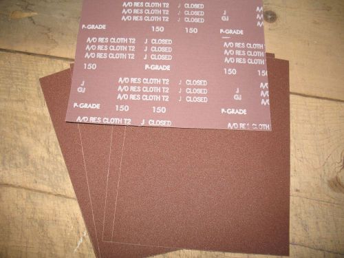 Duramark 9 x 11 cloth sandpaper made by Norton 150 grit, made in USA