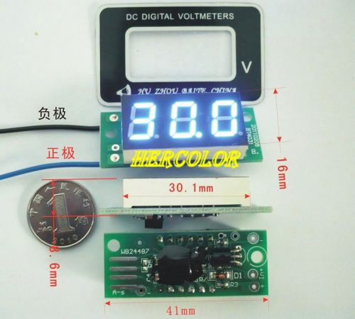 Ultra Small Green LED Volt Meter with Panel Cover 4.5V to 30V No Power Request
