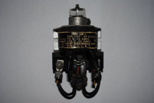 Ebert electronics type em-1 mercury displacement relay 115vac coil 35a. &amp; 25a. for sale