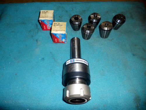 ETM Precision Collet Chuck, 1&#034; Shank - uses ER 32 Collets; some collets included