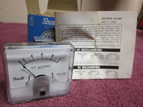 Shurite AC Panel Meter Ammeter 0- 1Amp New Old Stock # 8501 850 Fits 2-1/4&#034;
