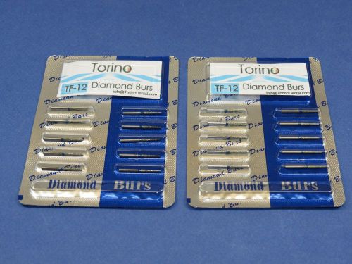Dental Lab Diamond Burs Conical Trunk TF-12 FG Kit /2 Pack 20 Pcs TORINO Jewelry