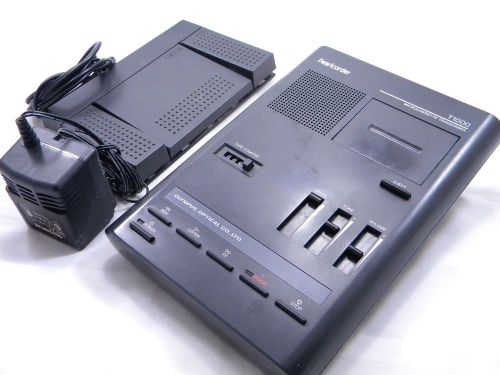 OLYMPUS PEARLCORDER T1000 MICRO CASSETTE TRANSCRIBER W/PEDAL &amp; AC ADAPTER
