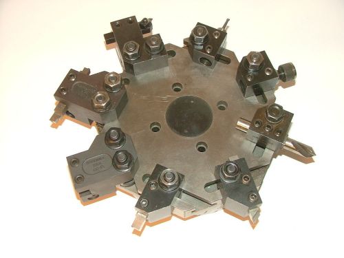 Hardinge CHNC 8 Station Turret Plate with Tool Holders, CC-13 AHC24 AHC25 AHC21