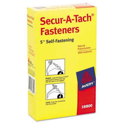 Secur-A-Tach Tag Fasteners, Weatherproof Nylon, 5&#034; Long, 1,000/Box
