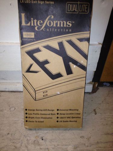 Dual-lite lite-forms 120/277vac thermoplastic led exit sign lxurw new nib for sale