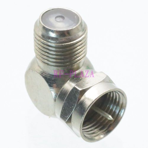 Adapter F TV male plug to F female jack right angle RF COAXIAL