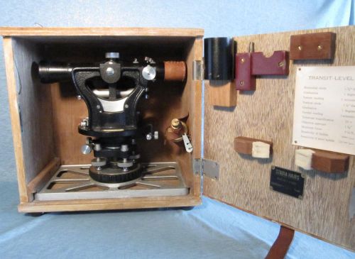 Vintage leitz model 200 stadia hairs surveyors transit  in original wood box for sale