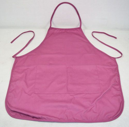 Pink hibiscus ladies&#039; bib apron w/2 pockets ~ poly/cotton blend ~ #apr50 for sale