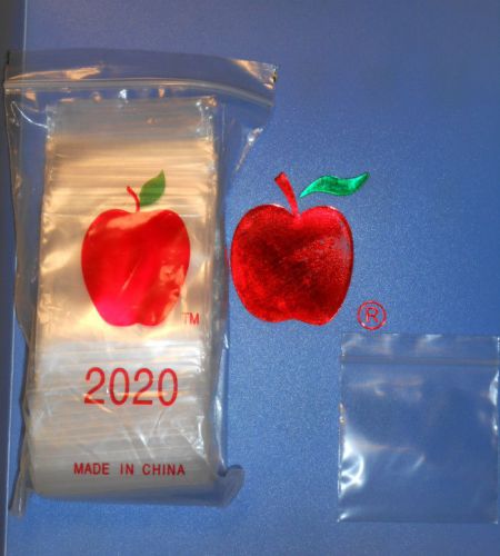 apple brand baggies zippitz bags 2&#034;x 2&#034; 2020 size clear 1 pack 100ct New!