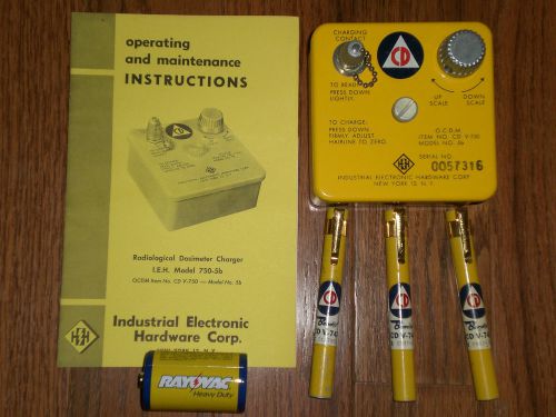 CIVIL DEFENSE DOSIMETER PENS AND CHARGER  WITH MANUAL CDV-750