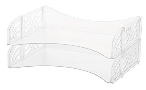 NEW OfficeMax Plastic Letter Tray  Clear  2-Pack