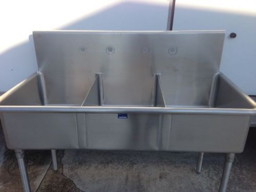 JUST NSFB-354 3-Compartment Stainless Sink, Industrial Group