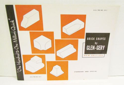 BRICK SHAPES BY GLEN-GERY MID-CENTURY BUILDING SUPPLY CONTRACTOR CATALOG BOOKLET