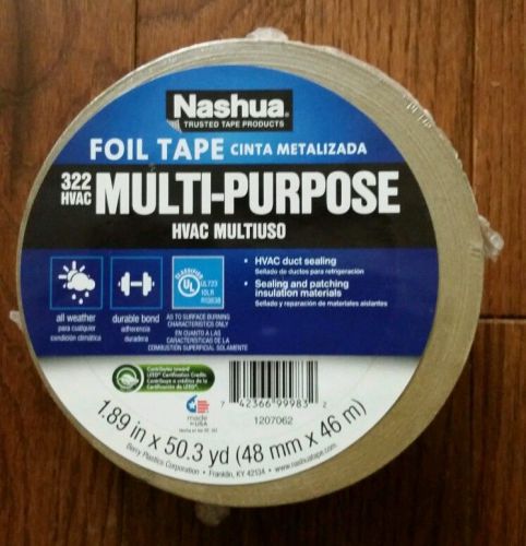 New Nashua 1.89&#034; x 50.3 Yards Multi Purpose Flex Duct Foil Tape 322 HVAC
