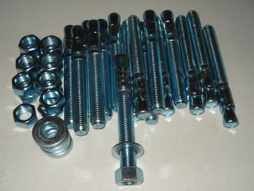 16 powers stud concrete wedge alls anchor mounting bolts nuts washers 6 1/4&#034;x3/4 for sale