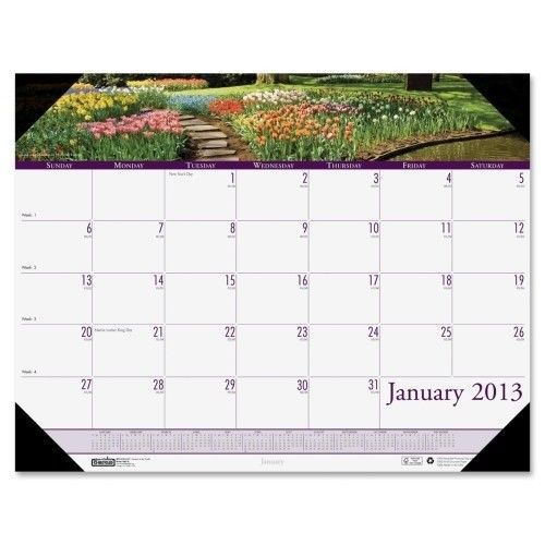 House of Doolittle Gardens Calendar Desk Pad 18.5&#034; W x 13&#034; D 18.5&#034; W  x 13&#034; D