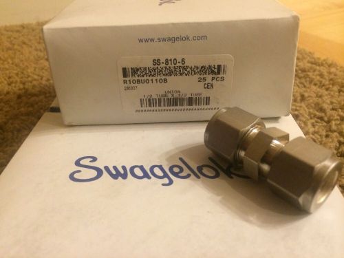 SWAGELOK 1/2&#034; Stainless Tubing Union SS-810-6  (Box Of 25)