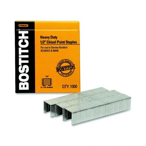 Bostitch chisel point heavy duty staples, 1/2 inch crown, 1/2 inch leg, 25-85... for sale