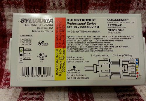 Sylvania Osram Quicktronic Electronic Ballast QTP 1/2X13CF/UNV DM