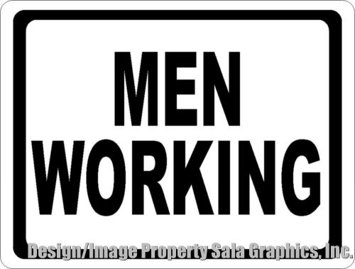 Men working sign. post in construction zones &amp; dangerous work areas for safety for sale