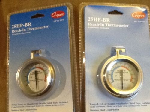 Cooper reach in thermometer 25 hp -br  (-10&#039;to 50&#039;f) lot for sale