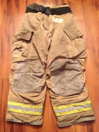 Firefighter PBI Gold Bunker/Turn Out Gear Globe G Extreme USED 38W x 30L  2006&#039;