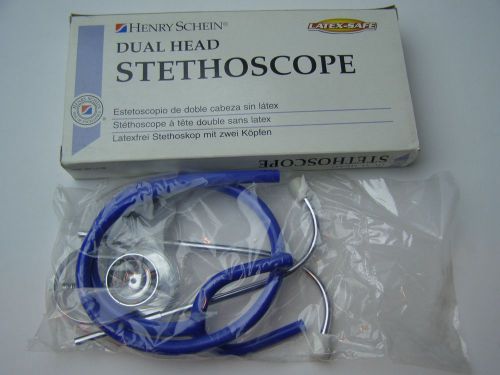 HENRY SCHEIN Dual Head Blue Stethoscope .