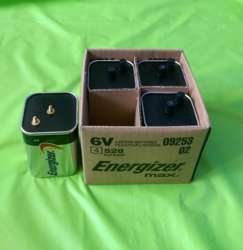 (new 4 lot) energizer max no. 528 6v alkaline lantern battery (screw top) for sale