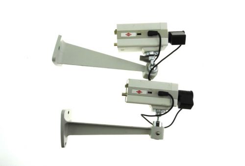 Lot Of 2 ROLLINS ICD-33 Off-White Security Cameras On Adjustable Mounts