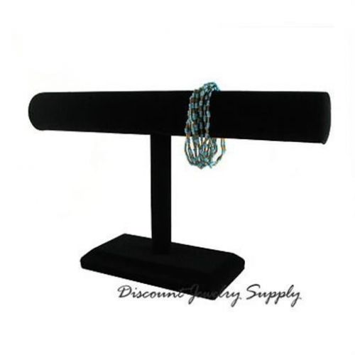 Black Velvet 12&#034; Long Bracelet T-Bar Display Stand