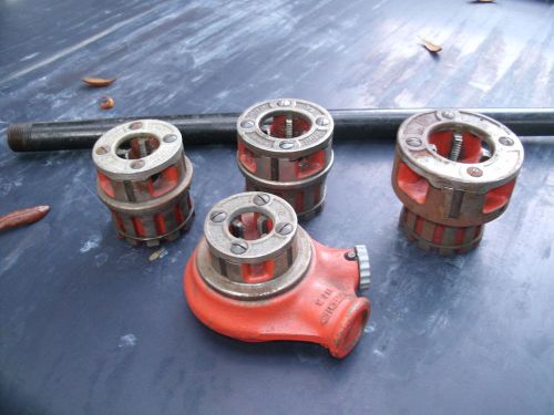Ridgid 111-r pipe threader w/ 4 dies 1&#034; 3/4&#034; 1/2&#034; &amp; 3/8&#034; and ratchet head for sale