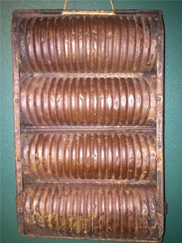 Glazed 4 Loaf Round Crimped Crust Brown Bread Pan Tube Industrial Hinged Ringed