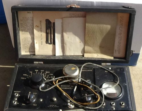 Vintage A.T. &amp; T. Oscillator No. 550 Readrite Meter Works w/ Orig. 1933 Receipt