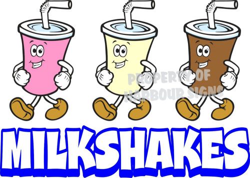 Milkshakes  Vinyl Decal 14&#034;  Restaurant Ice Cream Concession Food Truck Catering