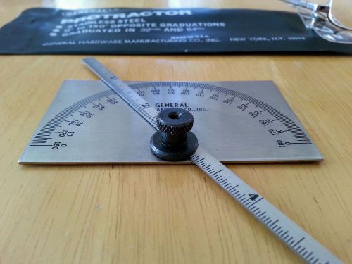 General No. 19 Protractor Depth Gage USA with Pouch USA Machinist Tool Vintage